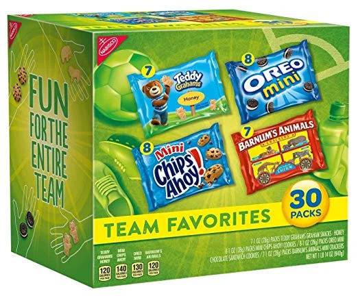 30 COUNT - NABISCO TEAM FAVORITES MIX - VARIETY PACK WITH COOKIES &amp; CRACKERS FOR $6.00