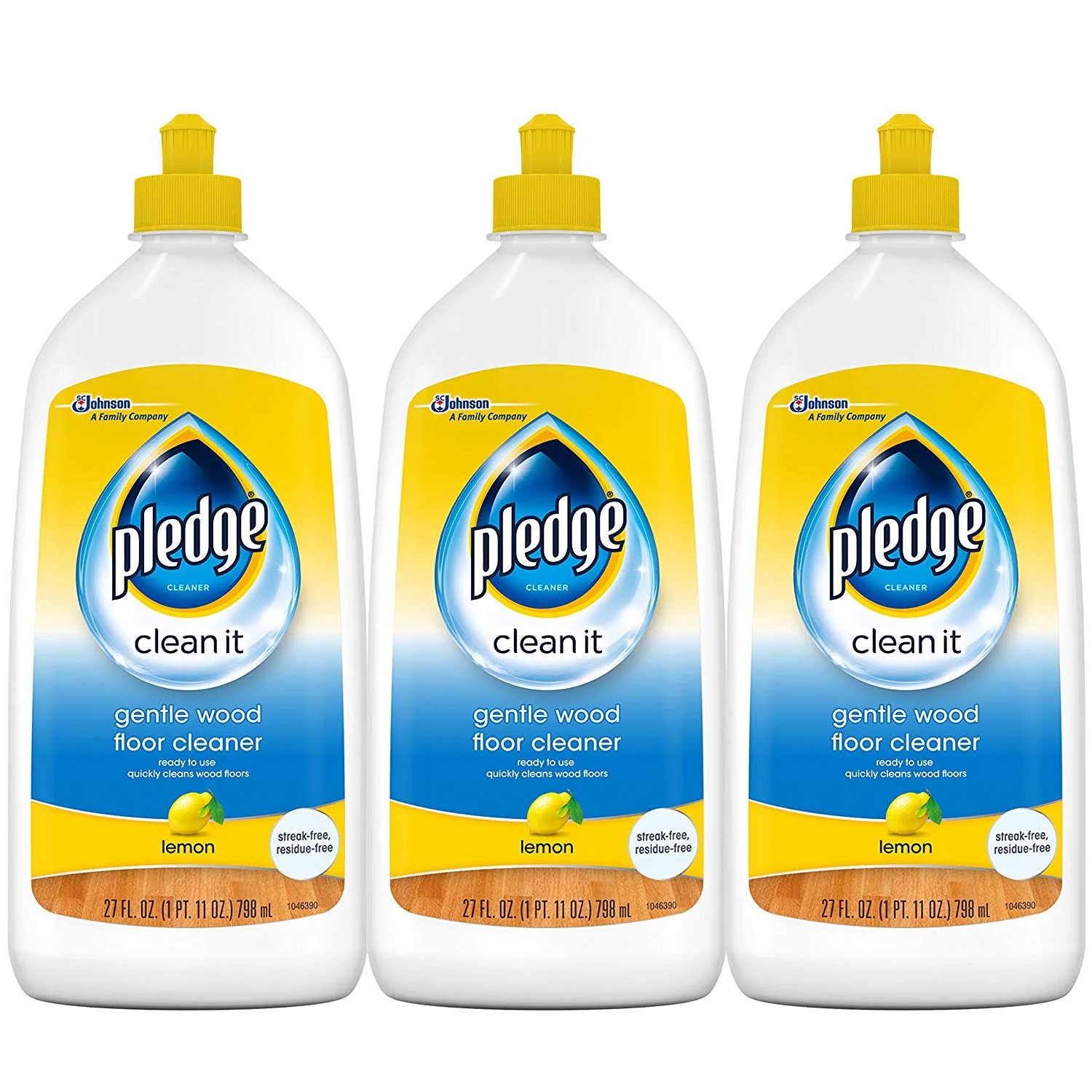 3 PACK - PLEDGE GENTLE WOOD FLOOR CLEANER, LEMON FOR $10.06