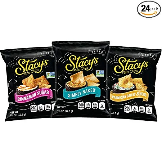 24 SNACK BAGS - STACY'S PITA CHIPS VARIETY PACK FOR $11.68