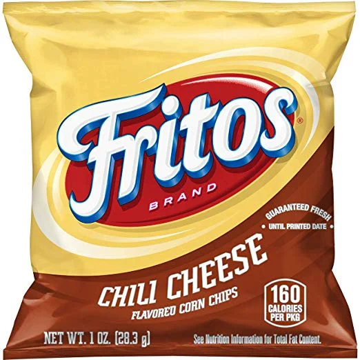 40 SNACK BAGS - FRITOS CORN CHIPS, CHILI CHEESE FOR $12.13