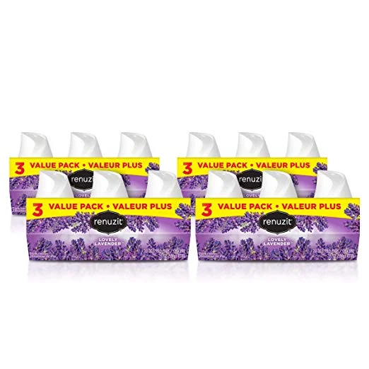 PACK OF 12 - RENUZIT GEL AIR FRESHENER, LOVELY LAVENDER FOR $7.96