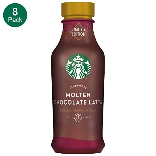 8 PACK - STARBUCKS, ICED LATTE, MOLTEN CHOCOLATE FOR $16.15