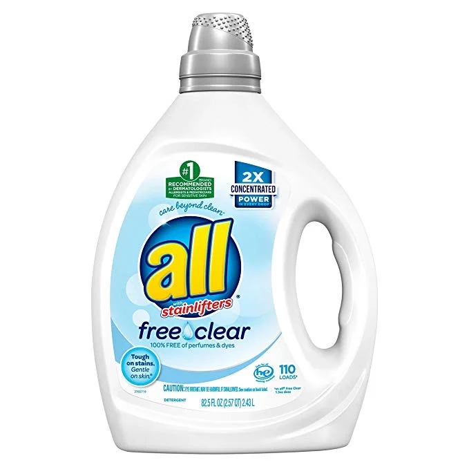 ALL LIQUID LAUNDRY DETERGENT, FREE CLEAR FOR SENSITIVE SKIN, 110 LOADS FOR $11.24