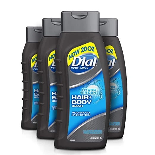 PACK OF 4 - DIAL FOR MEN HAIR + BODY WASH, HYDRO FRESH, 20OZ FOR $11.34