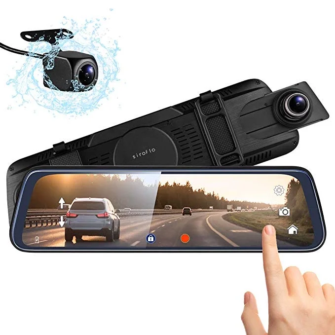 9.66” FULL TOUCH SCREEN MIRROR DASH CAM FOR $53.03