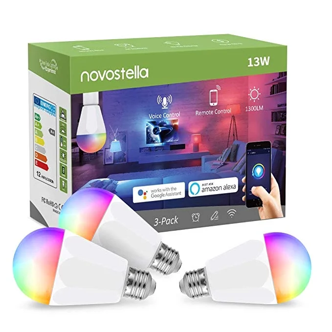 3 PACK - 13W 1300LM SMART LED DIMMABLE MULTICOLOR LIGHT BULBS FOR $32.00