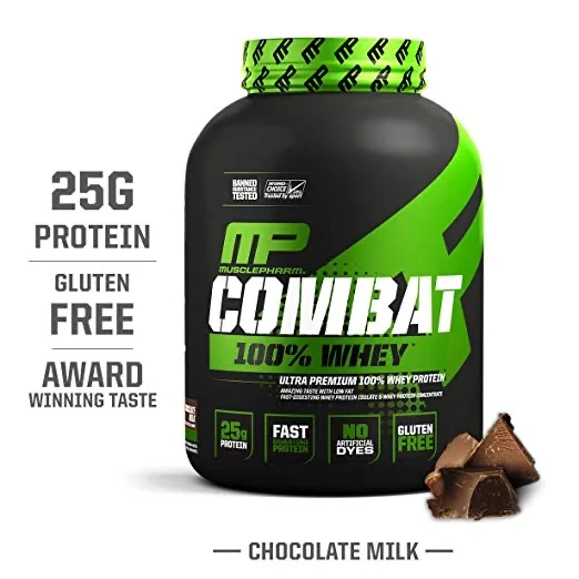 5-POUNDS OF MUSCLEPHARM COMBAT 100% WHEY PROTEIN POWDER, CHOCOLATE MILK FOR $23.55