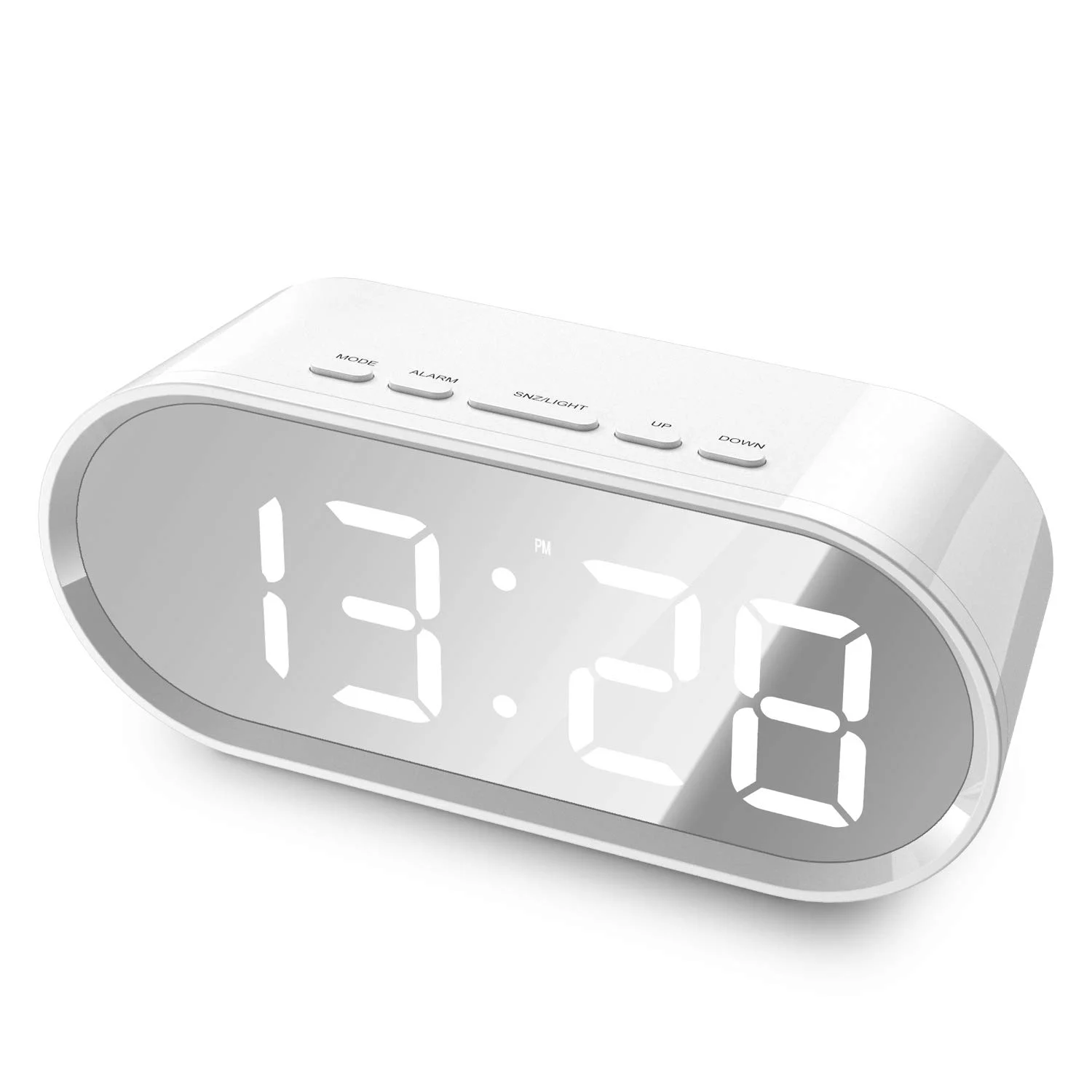 LARGE LCD SCREEN PORTABLE MIRROR-DIGITAL ALARM CLOCK FOR $7.34