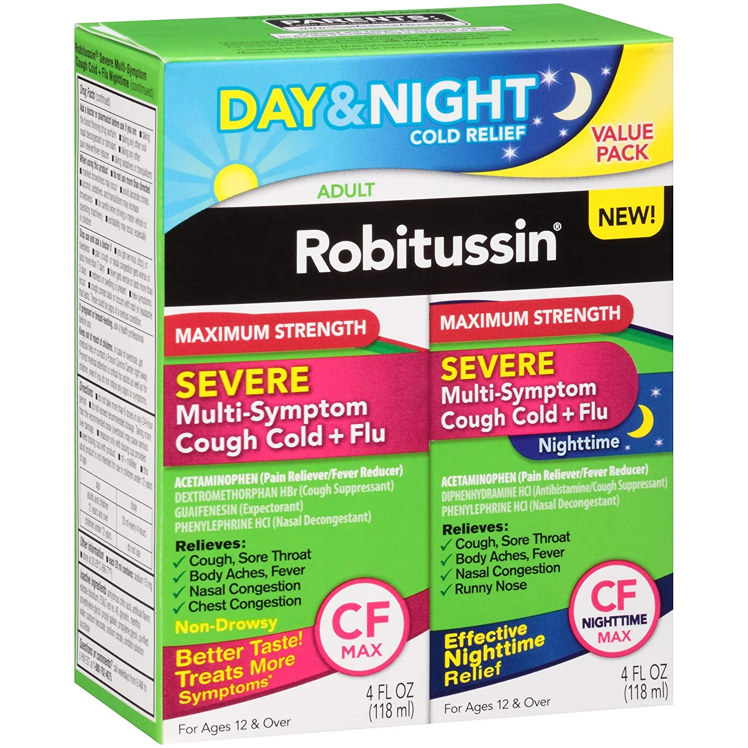 ROBITUSSIN SEVERE MULTI-SYMPTOM COUGH COLD &amp; FLU DAY/NIGHT VALUE PACK FOR $5.00