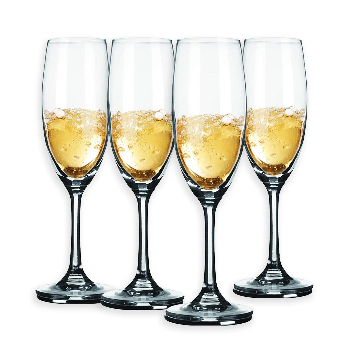 SET OF 4 - CRYSTAL GLASS CHAMPAGNE GLASSES FOR $7.20