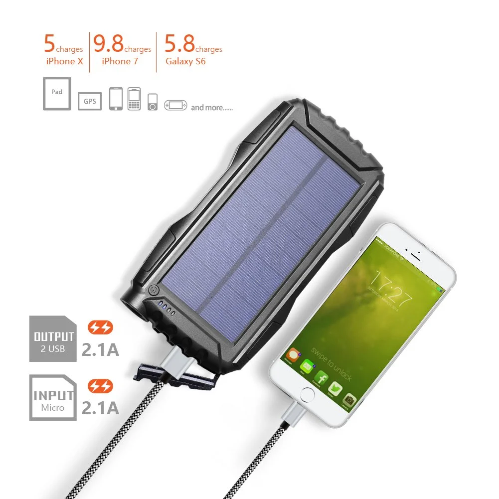 25,000MAH PORTABLE SOLAR POWER BANK&nbsp;FOR $15.00