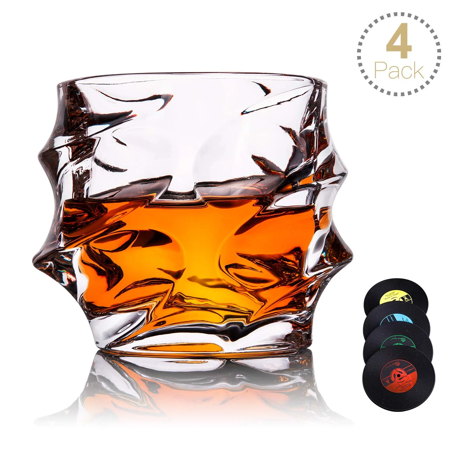 SET OF 4 - ROCKS STYLE WHISKEY GLASSES FOR $10.79