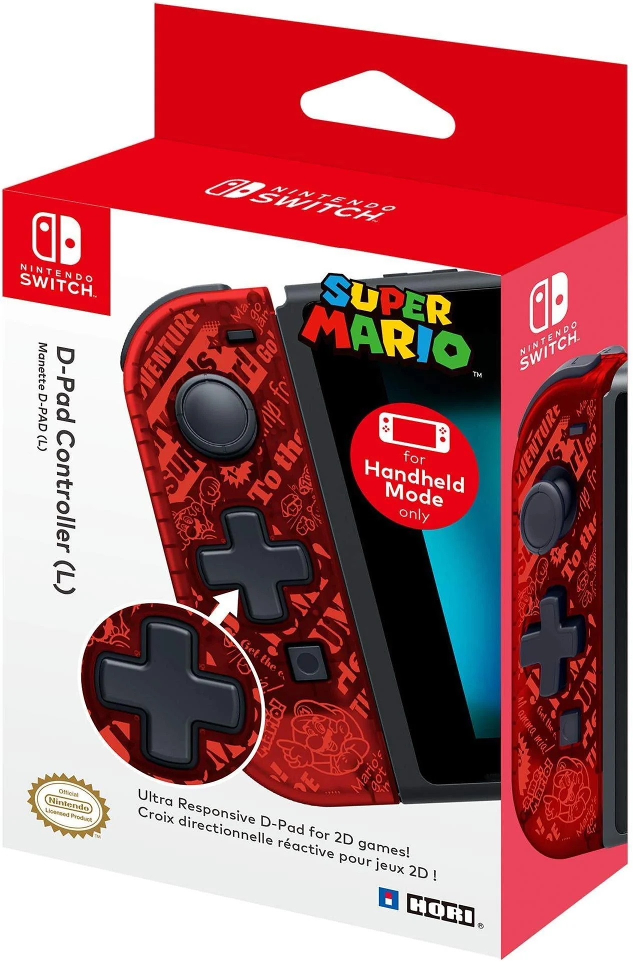 HORI D-PAD CONTROLLER (L) (MARIO) OFFICIALLY LICENSED - NINTENDO SWITCH FOR $14.99
