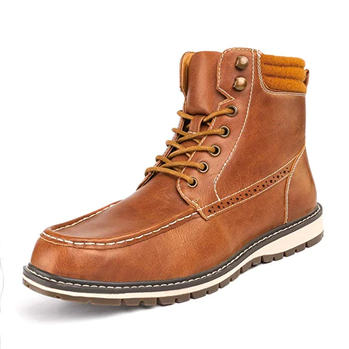 BRUNO MARC MEN'S APACHE MOTORCYCLE COMBAT ANKLE BOOTS FOR $12.00