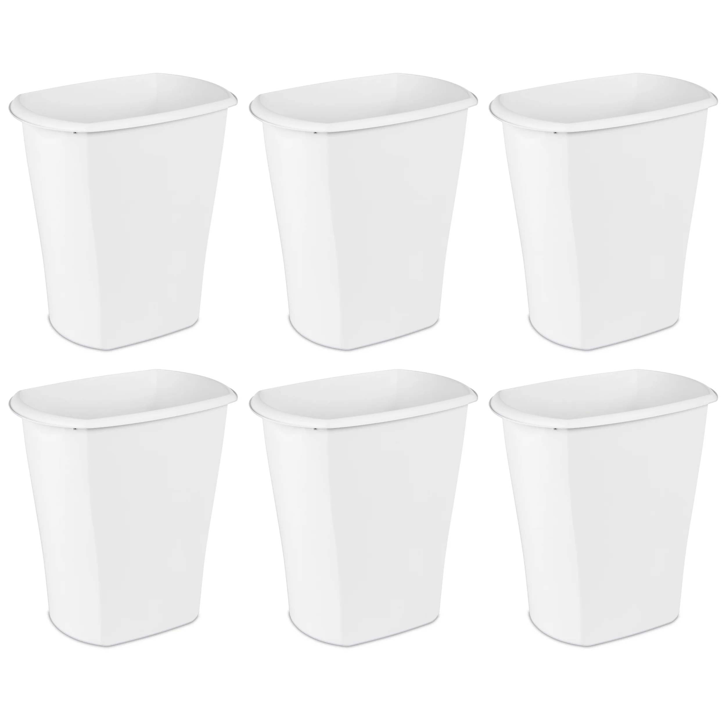 PACK OF 6 - STERLITE 10-GALLON RECTANGULAR WASTEBASKETS FOR $17.14