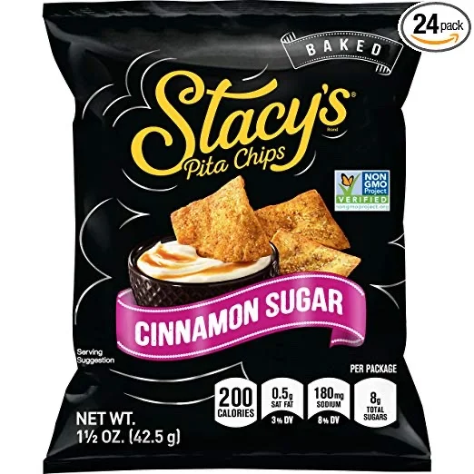 24 SNACK BAGS - STACY’S CINNAMON SUGAR PITA CHIPS FOR $11.38