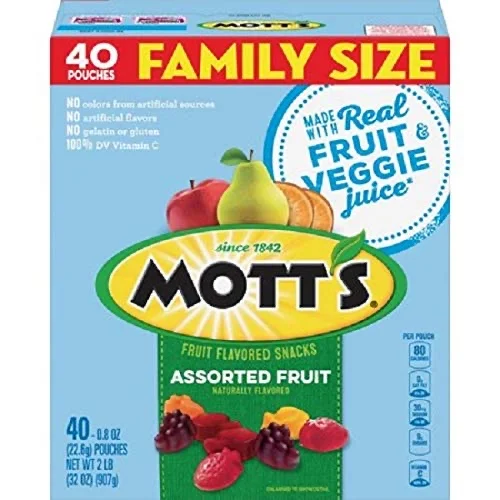 40 POUCHES - MOTT’S FRUIT SNACKS FOR $5.59