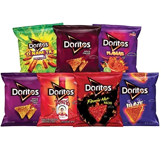 40 SNACK BAGS - DORITOS HOT &amp; SPICY MIC VARIETY PACK FOR $10.52