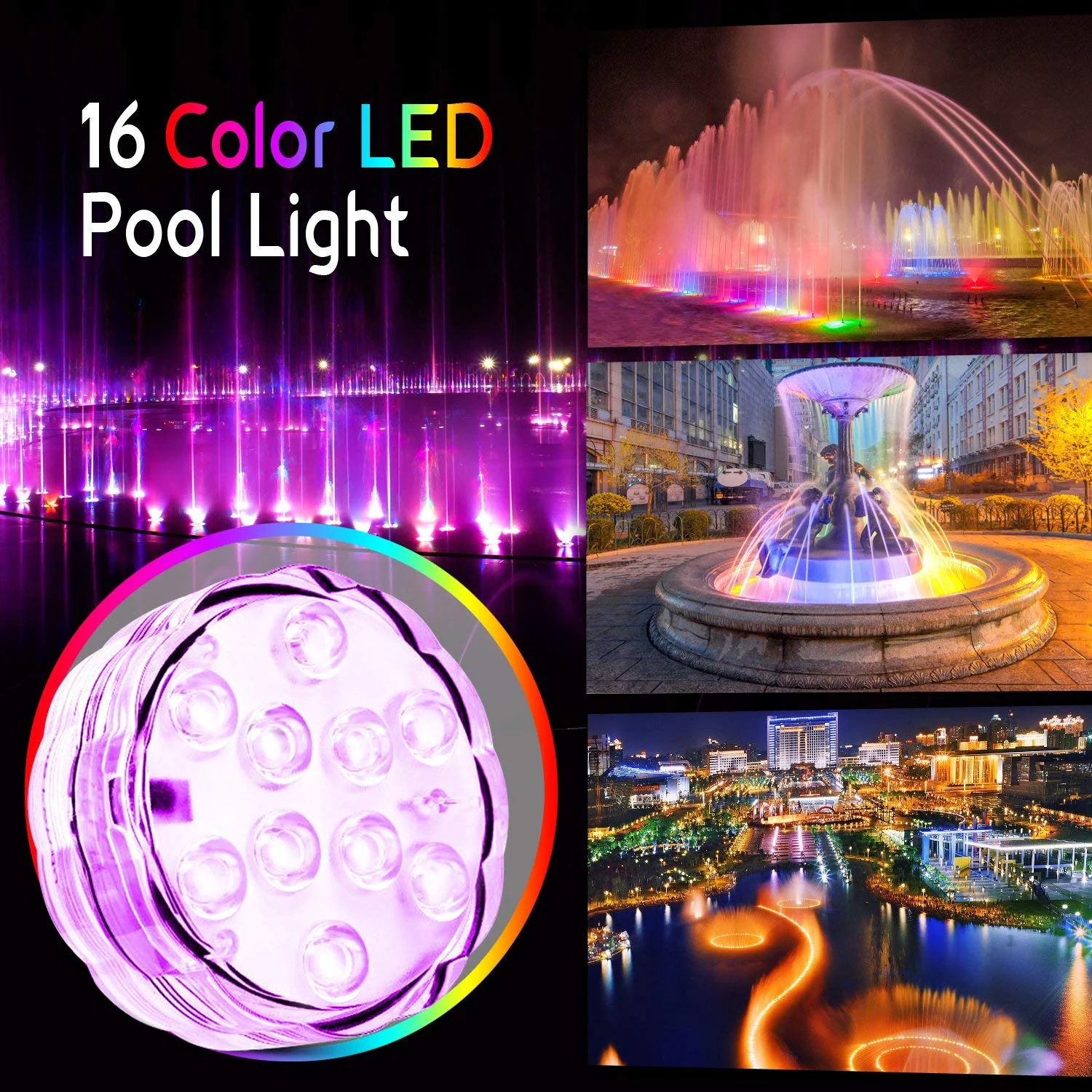 4 PACK - MULTICOLOR UNDERWATER LED LIGHTS FOR $8.86