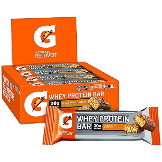 PACK OF 12 - GATORADE WHEY PROTEIN RECOVER BARS, PEANUT BUTTER CHOCOLATE FOR $11.70