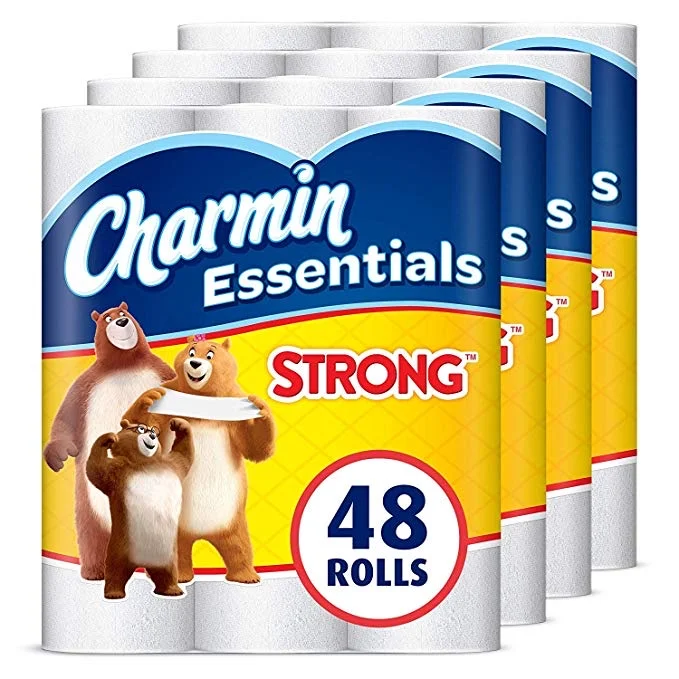 48 GIANT ROLLS - CHARMIN ESSENTIALS STRONG TOILET PAPER FOR $19.96