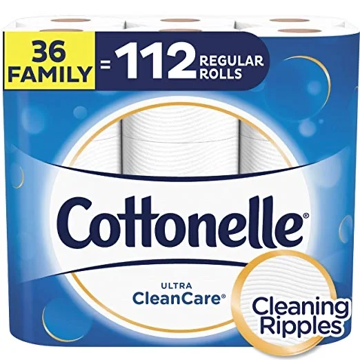 36 FAMILY ROLLS - COTTONELLE ULTRA CLEANCARE TOILET PAPER FOR $18.03