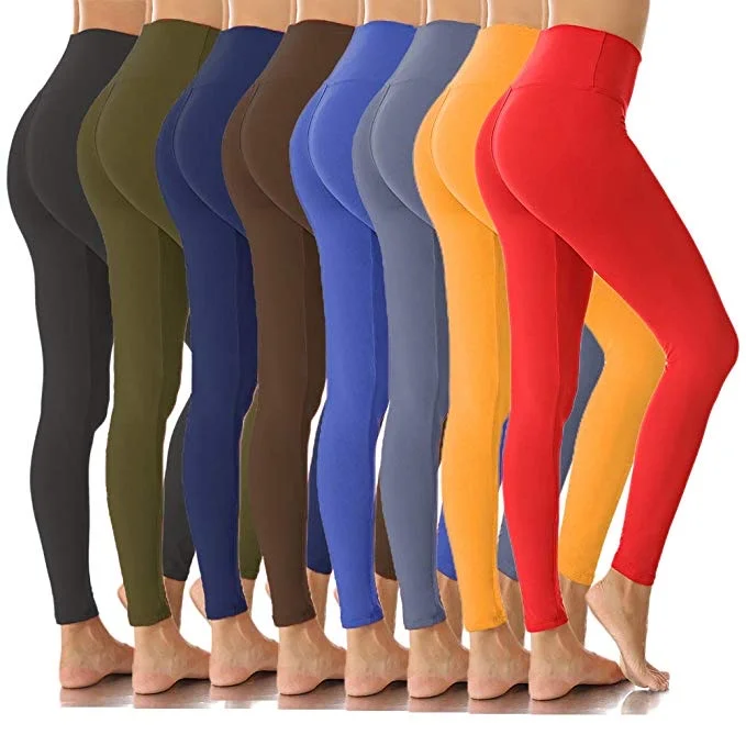8 PACK - WOMENS HIGH-WAISTED LEGGINGS FOR $22.79