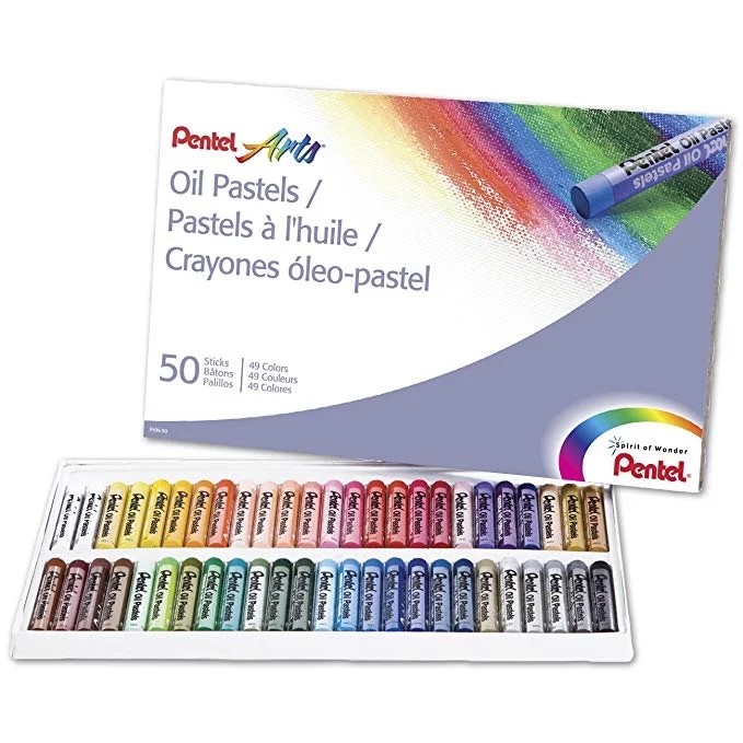 50 COLOR SET - PENTEL ARTS OIL PASTELS FOR $3.72