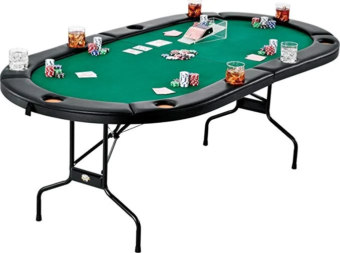 10-PLAYER FOLDING TEXAS HOLD ‘EM POKER/CASINO GAME TABLE FOR $180.46