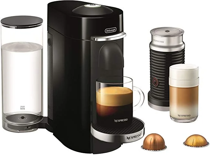 NESPRESSO VERTUOPLUS DELUXE COFFEE AND ESPRESSO MACHINE BUNDLE WITH AEROCCINO MILK FROTHER FOR $128.33