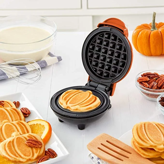 DASH MINI PUMPKIN SHAPED WAFFLE MAKER FOR $9.99