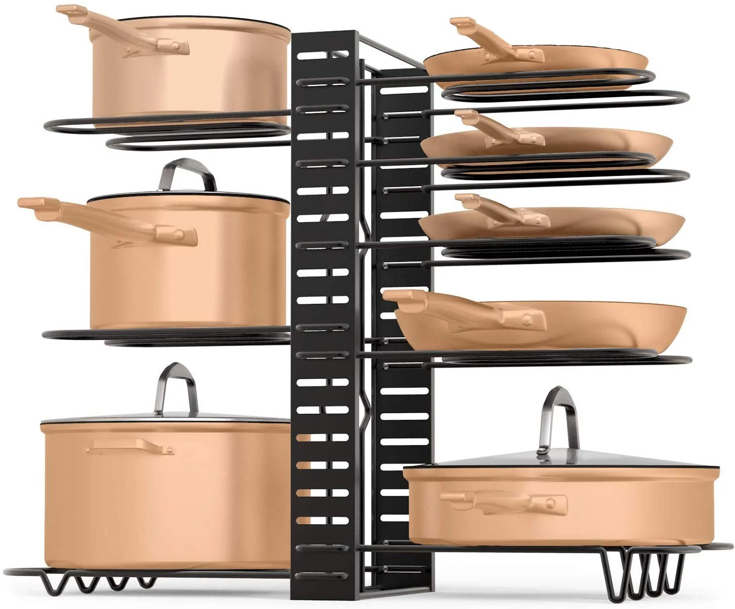 ADJUSTABLE 8 RACK&nbsp;POTS AND PANS ORGANIZER FOR $14.47