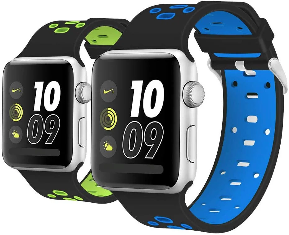 2 PACK - SILICONE APPLE WATCH BANDS FOR $6.00