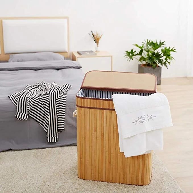 BAMBOO LAUNDRY HAMPER WITH LID FOR $21.59