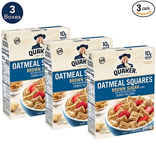 3 BOXES OF QUAKER OATMEAL SQUARES FOR $5.67