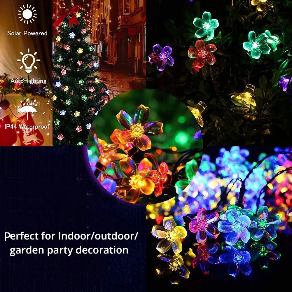 23-FEET OF 50 LED SOLAR FLOWER STRING LIGHTS FOR $4.68