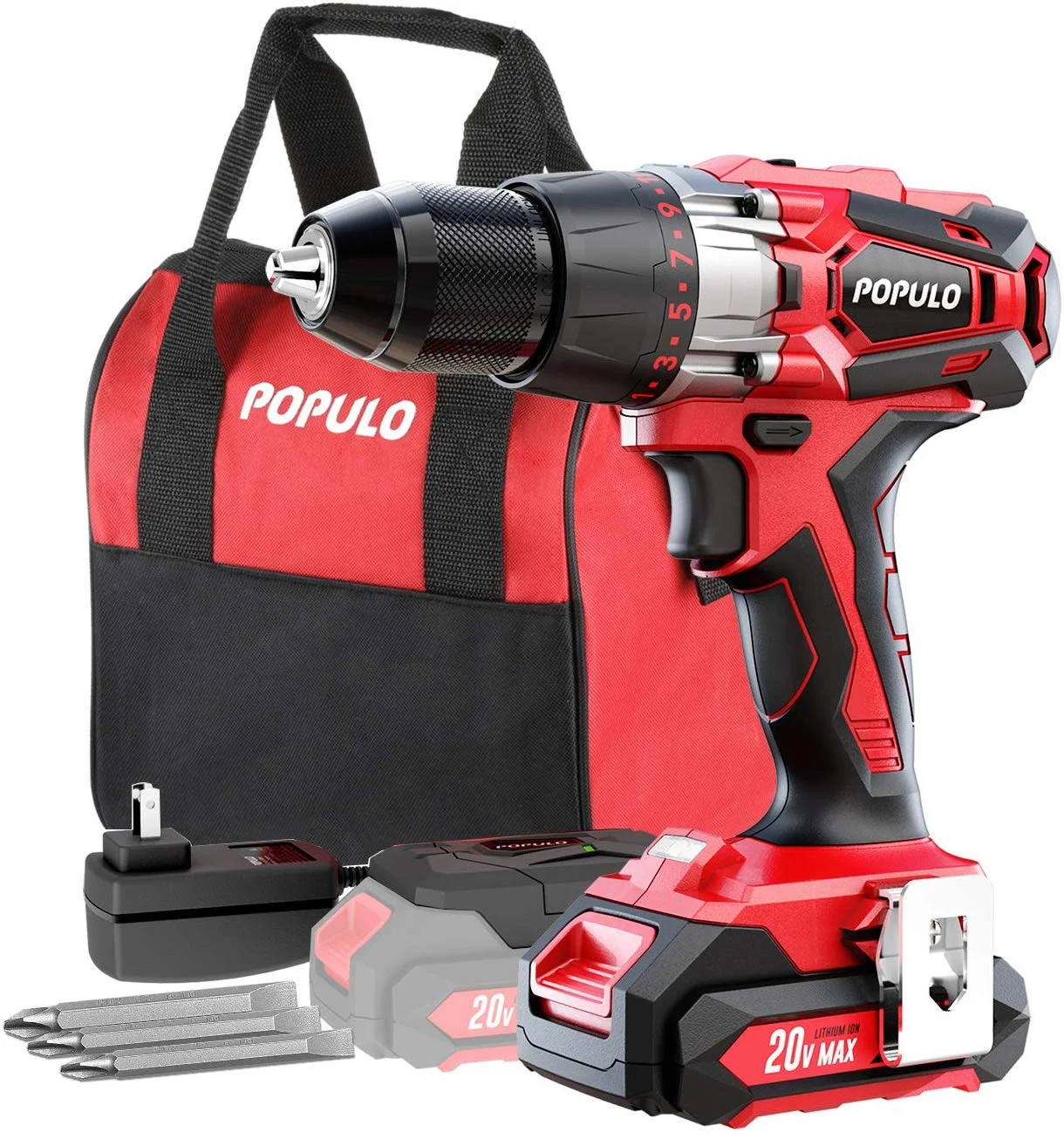 20V MAX LITHIUM-ION 1/2 INCH DRILL DRIVER KIT FOR $31.05