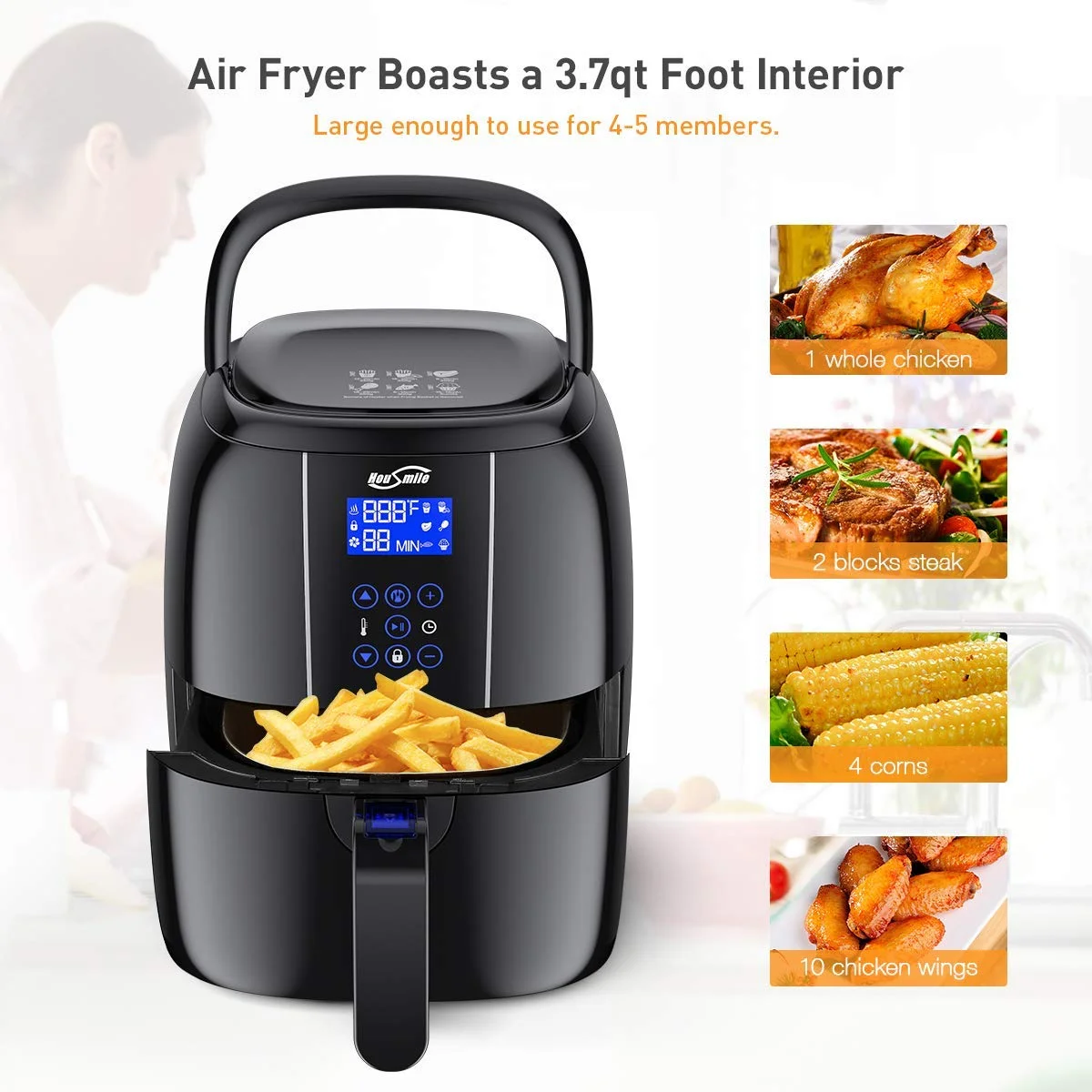 3.7-QUART AIR FRYER FOR $47.99