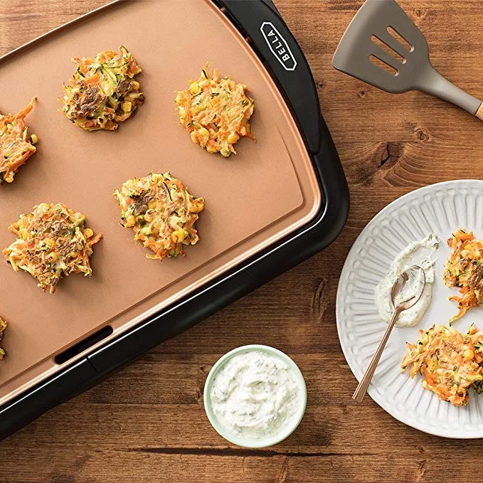 BELLA COPPER TITANIUM COATED NON-STICK ELECTRIC GRIDDLE FOR $17.99