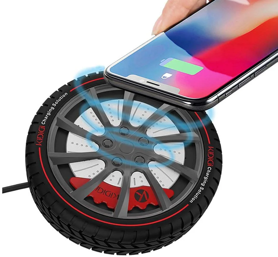 RACING WHEEL INSPIRED QI WIRELESS CHARING PAD FOR $9.09