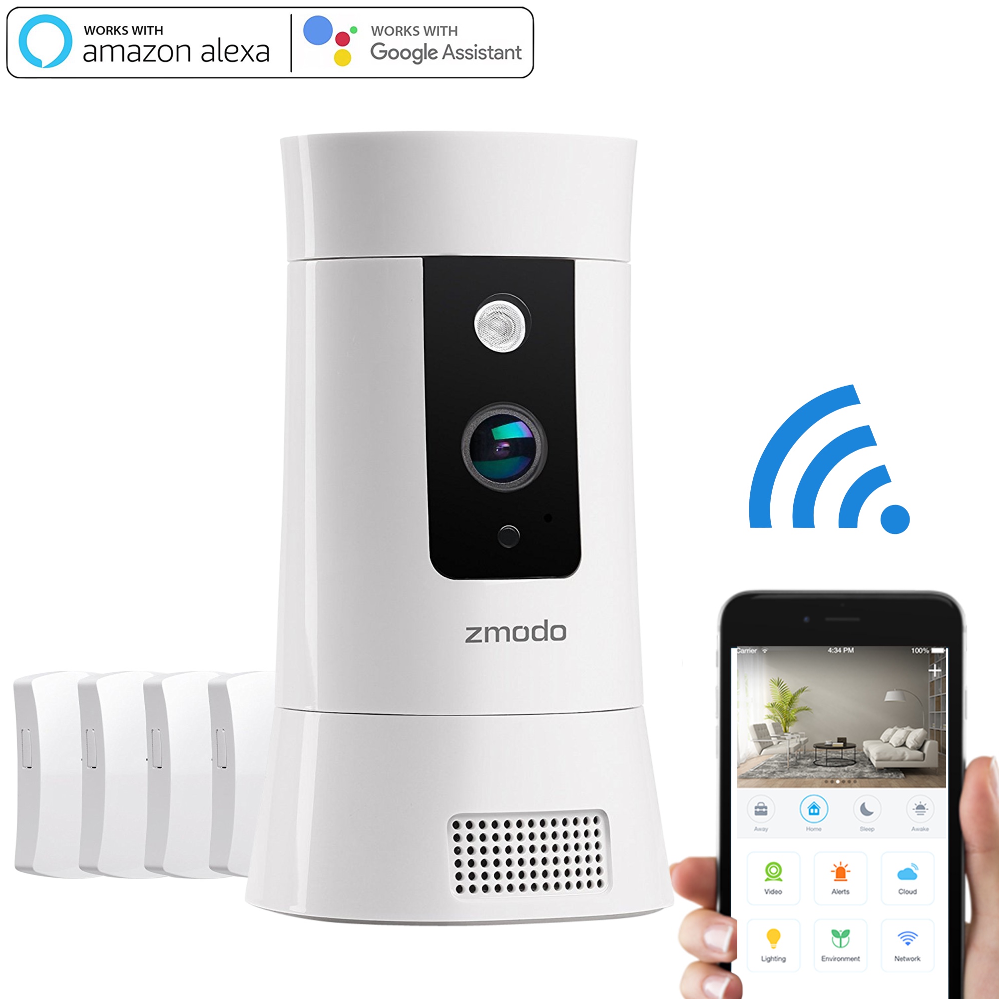ZMODO 1080P WIRELESS ALL-IN-ONE SMART HUB SECURITY CAMERA SYSTEM FOR $64.99