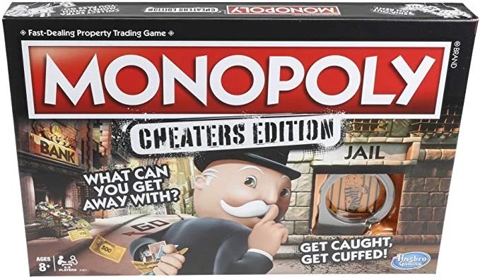 HASBRO MONOPOLY GAME: CHEATERS EDITION BOARD GAME FOR $10.07