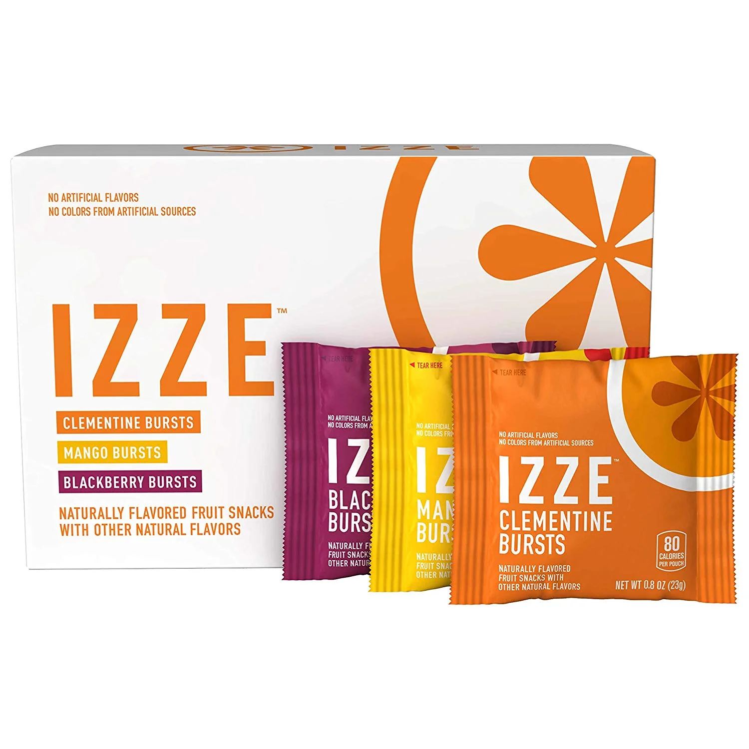 PACK OF 18 - IZZE BURSTS ORGANIC FRUIT SNACKS, 3 FLAVOR VARIETY PACK FOR $9.30