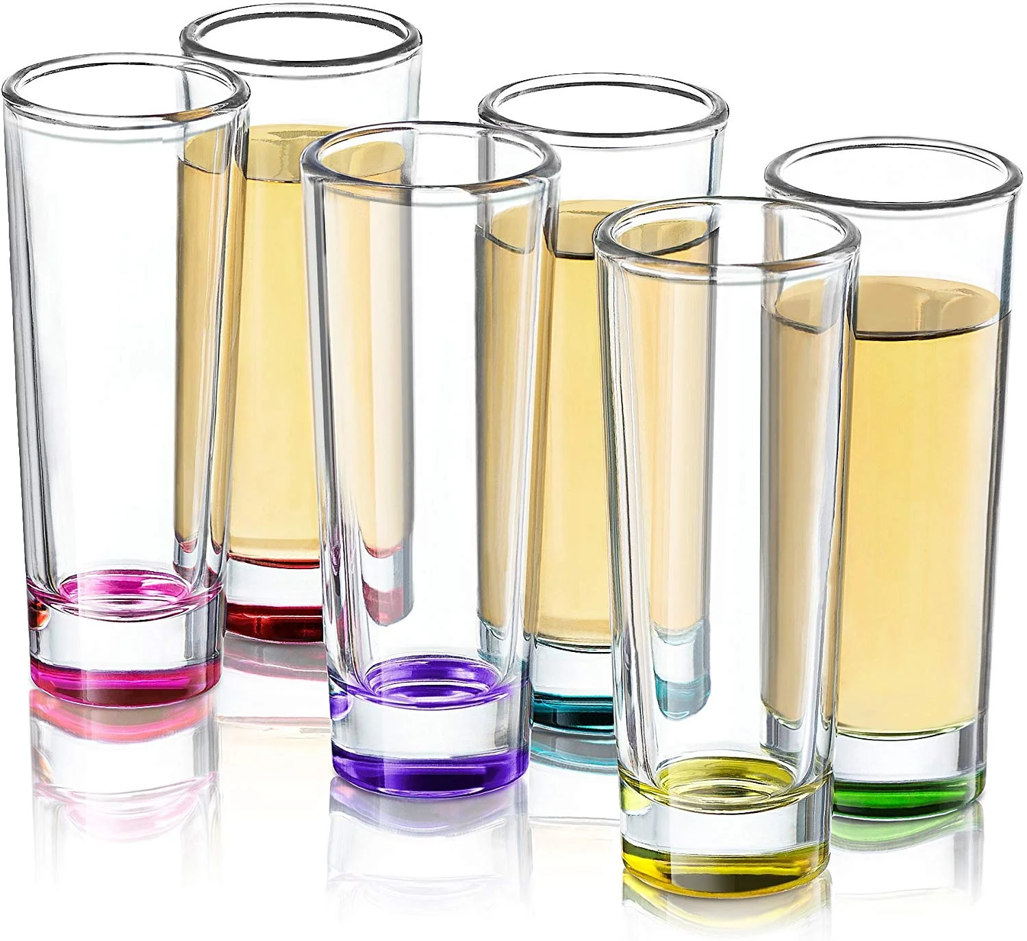 SET OF 6 - COLORED SHOT GLASSES FOR $12.70