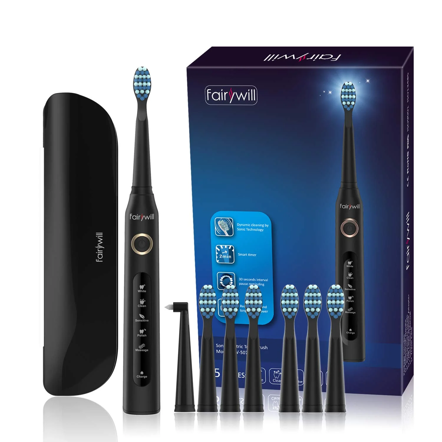 SONIC ELECTRIC TOOTHBRUSH WITH 5 BRUSH MODES &amp; 8 BRUSH HEADS FOR $17.47