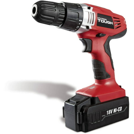 HYPER TOUGH 18-VOLT NI-CAD CORDLESS DRILL FOR $16.84