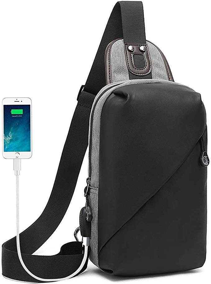 SLING CROSSBODY BAG WITH USB CHARGING PORT FOR $7.99