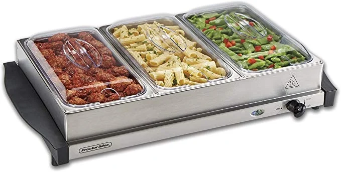 PROCTOR SILEX 3-SECTION BUFFET SERVER &amp; FOOD WARMING TRAY FOR $34.99