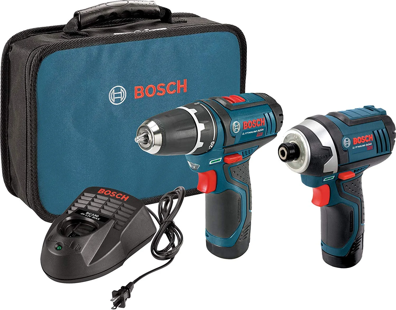 12-VOLT CORDLESS TOOL SET (DRILL/DRIVER AND IMPACT DRIVER) WITH 2 BATTERIES, CHARGER AND CASE FOR $99.00