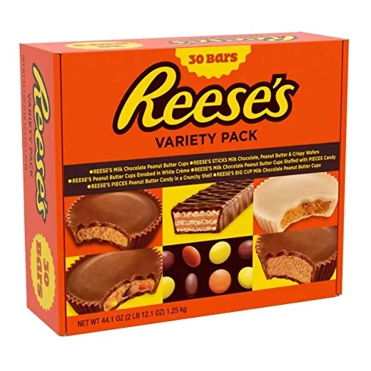 PACK OF 30 - REESE’S CHOCOLATE PEANUT BUTTER HOLIDAY CANDY VARIETY PACK FOR $17.73
